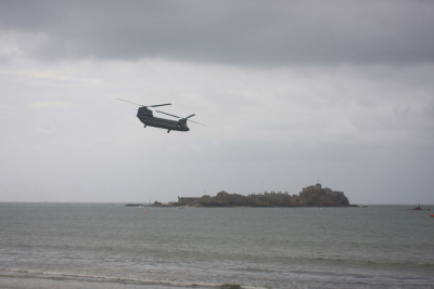 Chinook over Elizabeth Castle