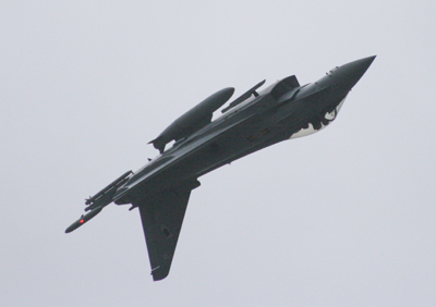 Typhoon inverted over Elizabeth Castle
